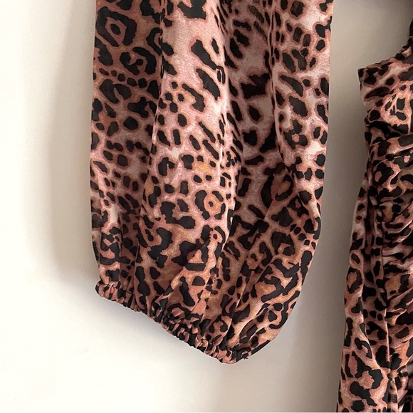 Anthropologie RANNA GILL Leopard Print Cut-out Midi Dress - Picture 8 of 11